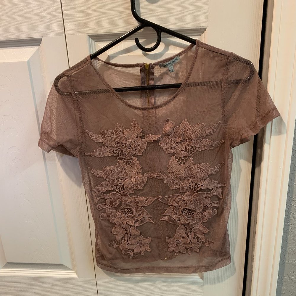 Mesh floral Top